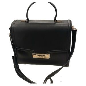 Kate Spade Black Leather Satchel Handbag Crossbody GoldTone hardware Business